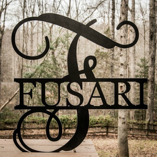 monogram family name farm sign housewarming gift wedding anniversary 11th