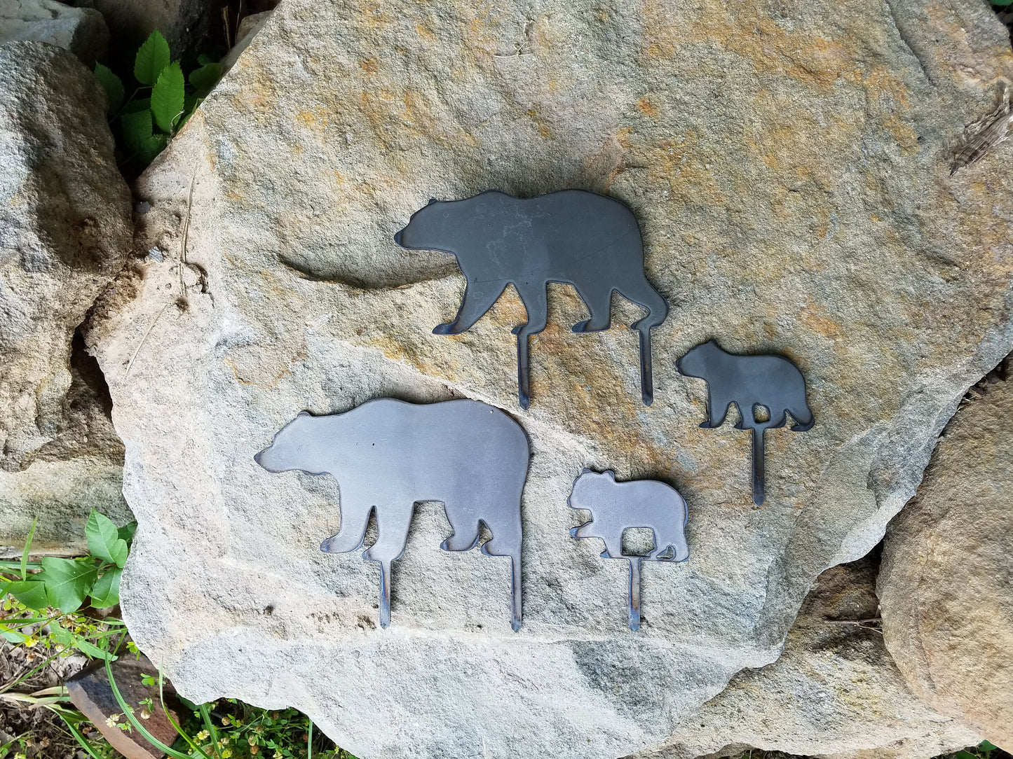 animal farm bear garden stake yard ornament metal steel gift garden