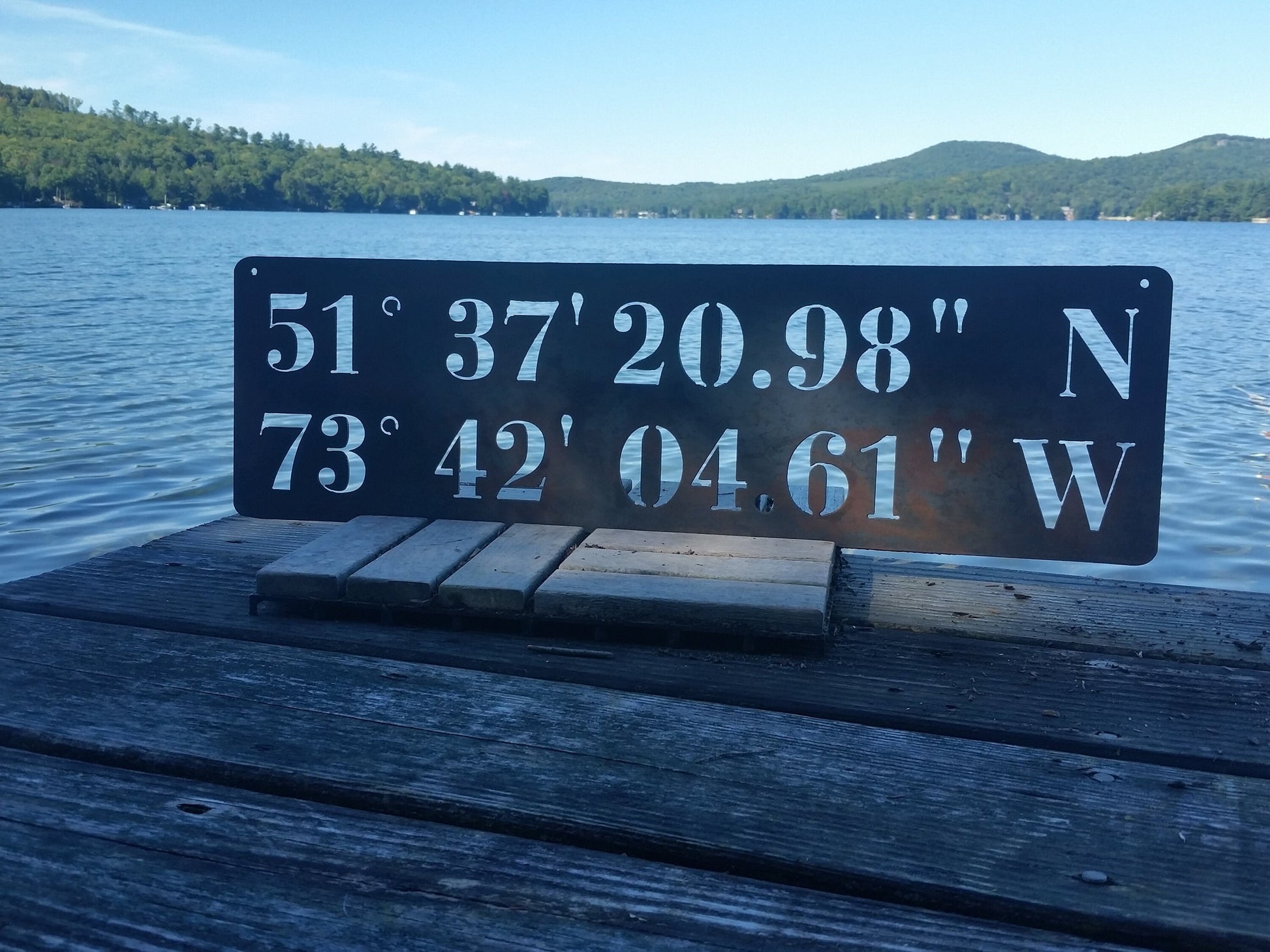 Personalized Coordinate Metal Sign, Custom Latitude Longitude GPS Coordinates Metal Sign, Housewarming, Wedding Anniversary Gift, Lake Cabin