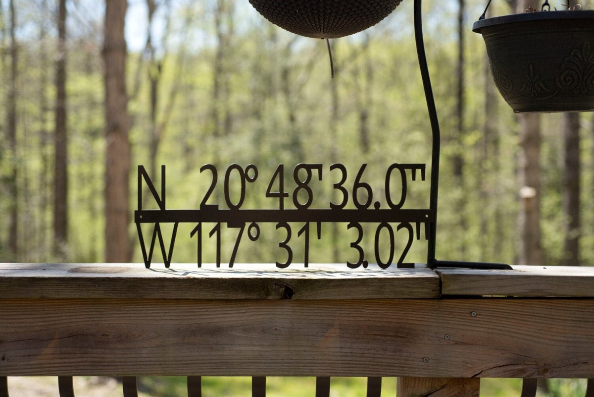 Personalized Coordinates Sign, Latitude Longitude Sign, GPS Coordinates, Custom Metal Wall Art, Housewarming Gift, Wedding Anniversary Gift