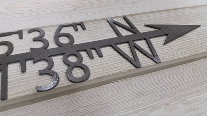 Custom GPS Coordinate Arrow Sign | Personalized Latitude Longitude Metal Wall Decor | Where We Met Gift | Housewarming | Anniversary