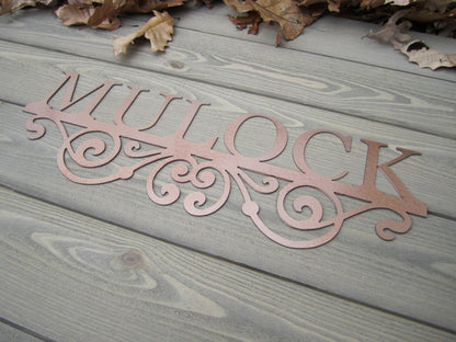Personalized Metal Last Name Sign, Wedding Gift for Couple, Custom Newlywed Name Sign, Anniversary Gift, Established Sign