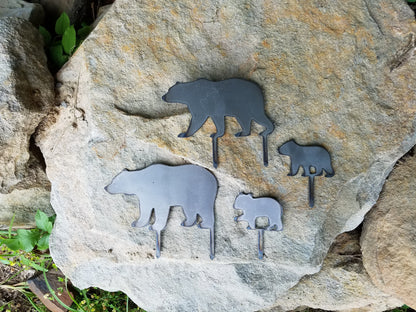 Bear Family Metal Garden Stakes- Mama Bear Garden Sign- Custom Garden Sign- Free Shipping! - Farm animals- wild animals- great outdoors