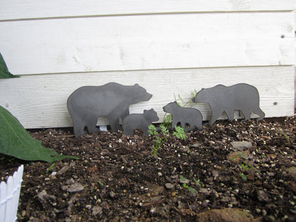 Bear Family Metal Garden Stakes- Mama Bear Garden Sign- Custom Garden Sign- Free Shipping! - Farm animals- wild animals- great outdoors