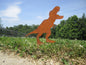 Dinosaur Metal Garden Stakes- T-Rex Raptor Yard Art | Rustic Steel Garden Decor | Dinosaur Lover Gift | Outdoor Lawn Silhouette trex, Raptor