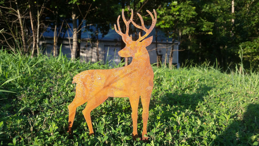 Rustic Deer Garden Stake- Hunting Season Metal Garden Sign- Custom Garden Sign- Free Shipping!- Buck- Stag- Deer Hunter- Memorial