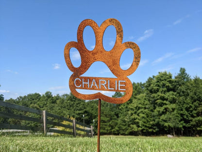 Personalized Dog Memorial Garden Stake, Metal Pet Memorial, Dog Grave Marker, Pet Loss Gift, Custom Dog Name Sign, Pet Remembrance Gift