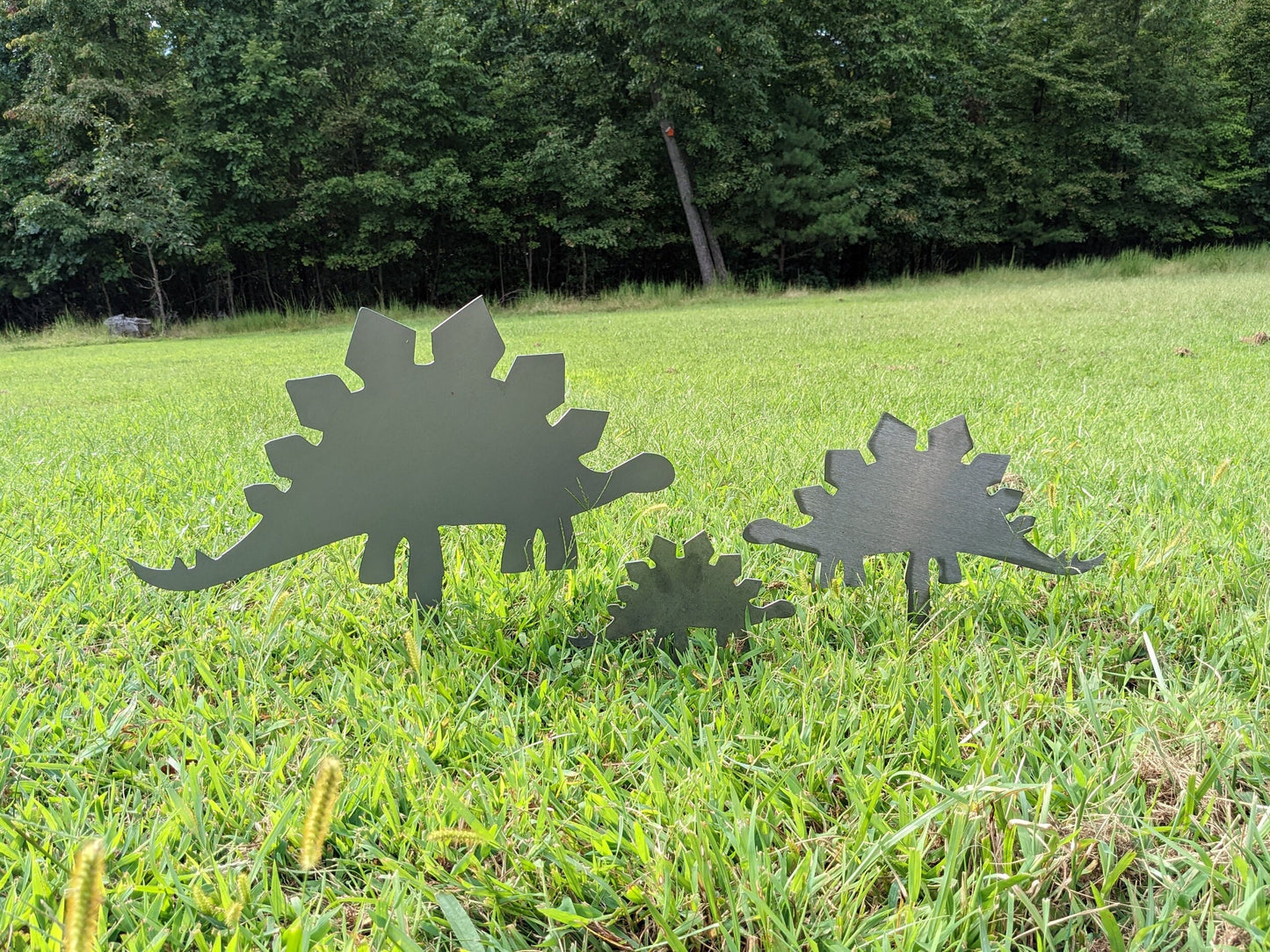 Dinosaur Family Metal Garden Stakes- Garden Sign- Custom Garden Sign- Free Shipping! - Garden Art
