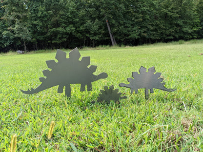 Dinosaur Family Metal Garden Stakes- Garden Sign- Custom Garden Sign- Free Shipping! - Garden Art