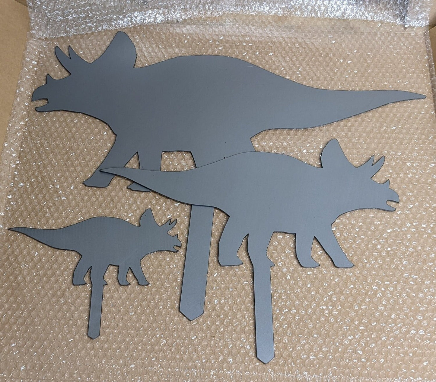 Dinosaur Family Metal Garden Stakes- Garden Sign- Custom Garden Sign- Free Shipping! - Garden Art