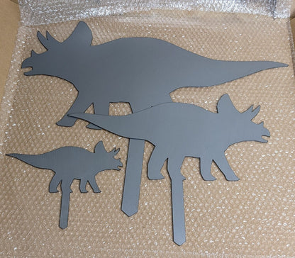 Dinosaur Family Metal Garden Stakes- Garden Sign- Custom Garden Sign- Free Shipping! - Garden Art