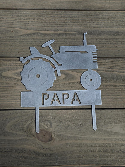 Tractor Metal Garden Stake, Farm Memorial Gift, Loss of Farmer, Rustic Tractor Grave Marker, Sympathy Gift for Dad Grandpa, Remembrance
