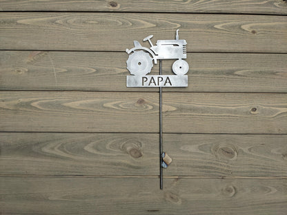 Tractor Metal Garden Stake, Farm Memorial Gift, Loss of Farmer, Rustic Tractor Grave Marker, Sympathy Gift for Dad Grandpa, Remembrance
