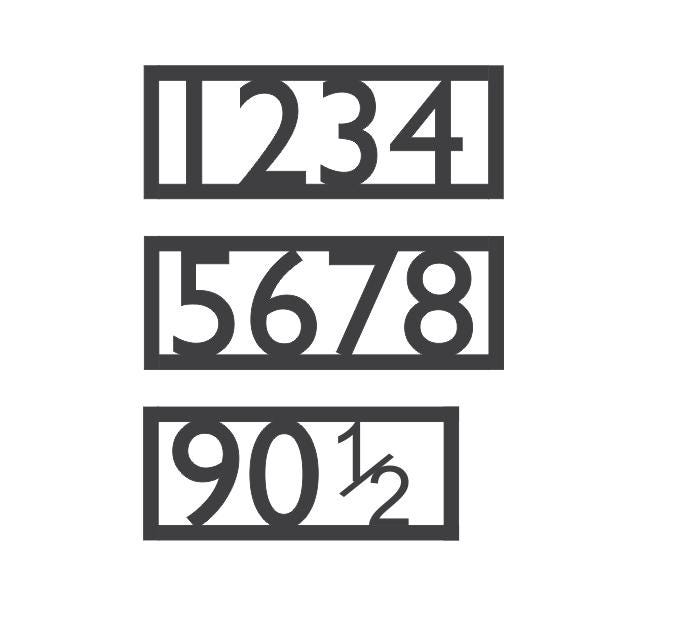 Modern Metal House Number Sign | Framed Address Number Sign | Address Sign| Retro Style Numbers |Mid Century Modern| Contemporary| Outlined