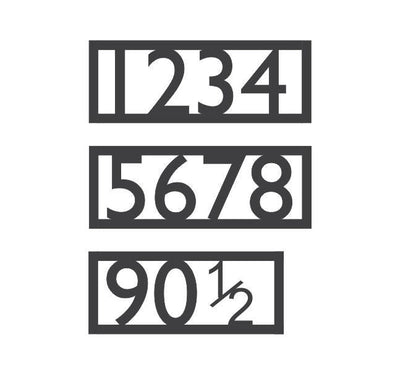 Modern Metal House Number Sign | Framed Address Number Sign | Address Sign| Retro Style Numbers |Mid Century Modern| Contemporary| Outlined