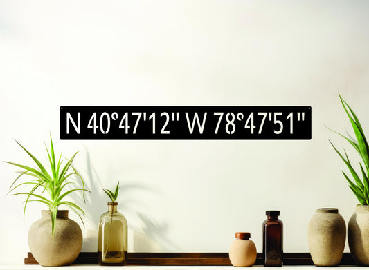 Personalized GPS Coordinates Metal Wall Art| Latitude Longitude Sign| Custom Metal Sign| Wedding Anniversary Gift| Housewarming Gift| Rustic