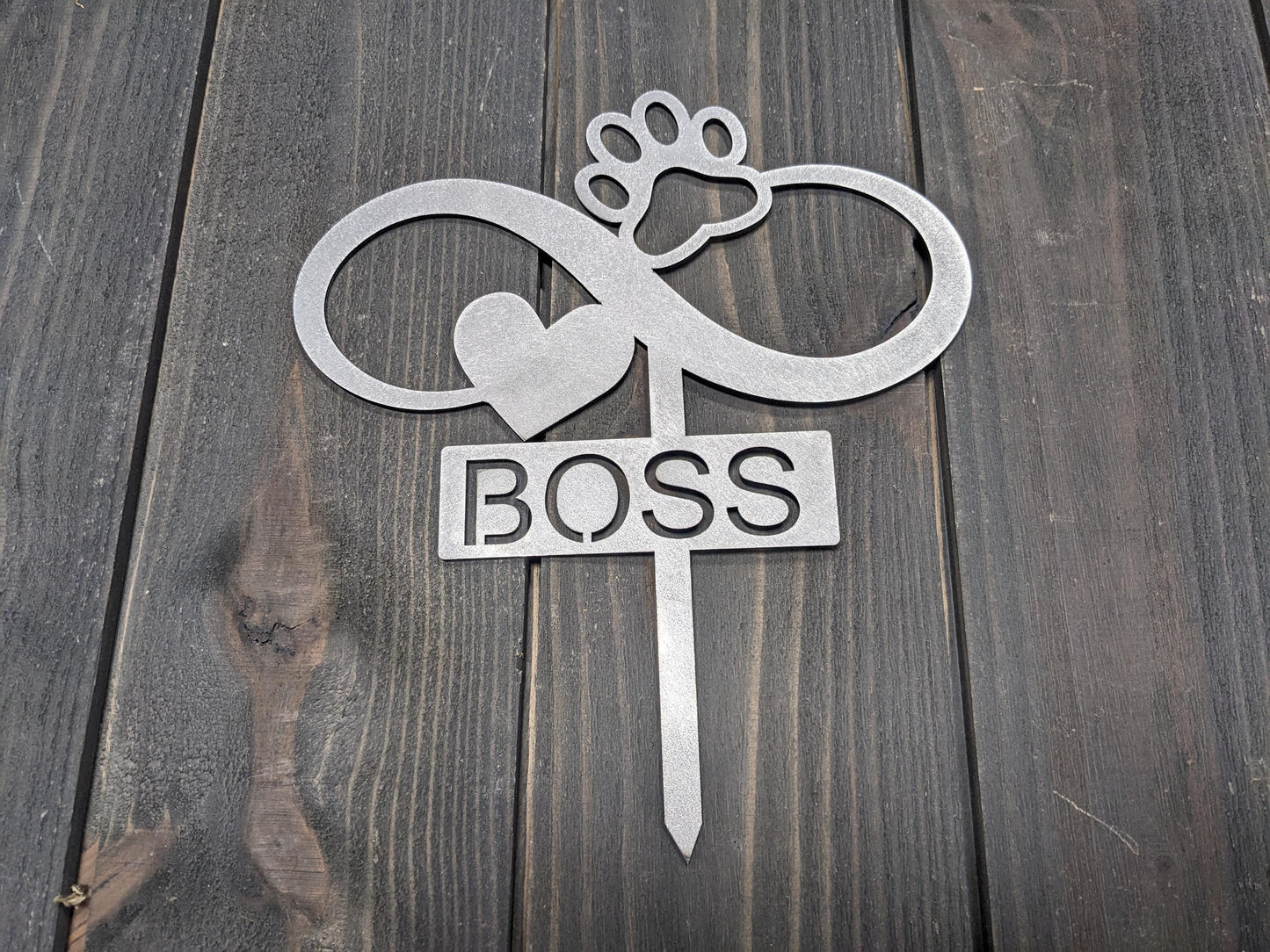 Personalized Dog Memorial Garden Stake, Infinity Paw Heart Metal Sign, Pet Loss Gift, Custom Dog Grave Marker, Sympathy Gift, Pet Memorial