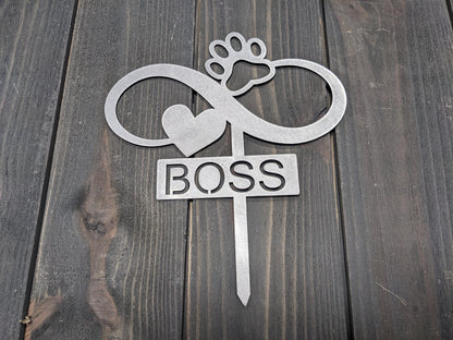 Personalized Dog Memorial Garden Stake, Infinity Paw Heart Metal Sign, Pet Loss Gift, Custom Dog Grave Marker, Sympathy Gift, Pet Memorial
