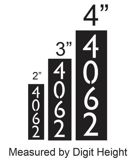 Vertical Modern Metal House Number Sign | Address Number Sign | Address Sign | Retro Style Numbers | Mid Century Modern| Contemporary