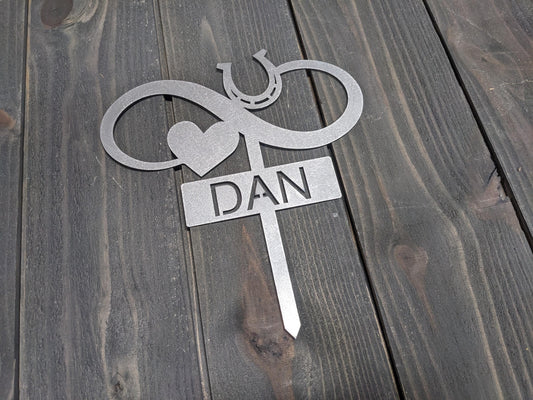 Infinity Horse Garden Stake with Heart and Horseshoe- Metal Garden Sign- Custom Garden Sign- Free Shipping! - Equestrian- Pet Memorial- Farm