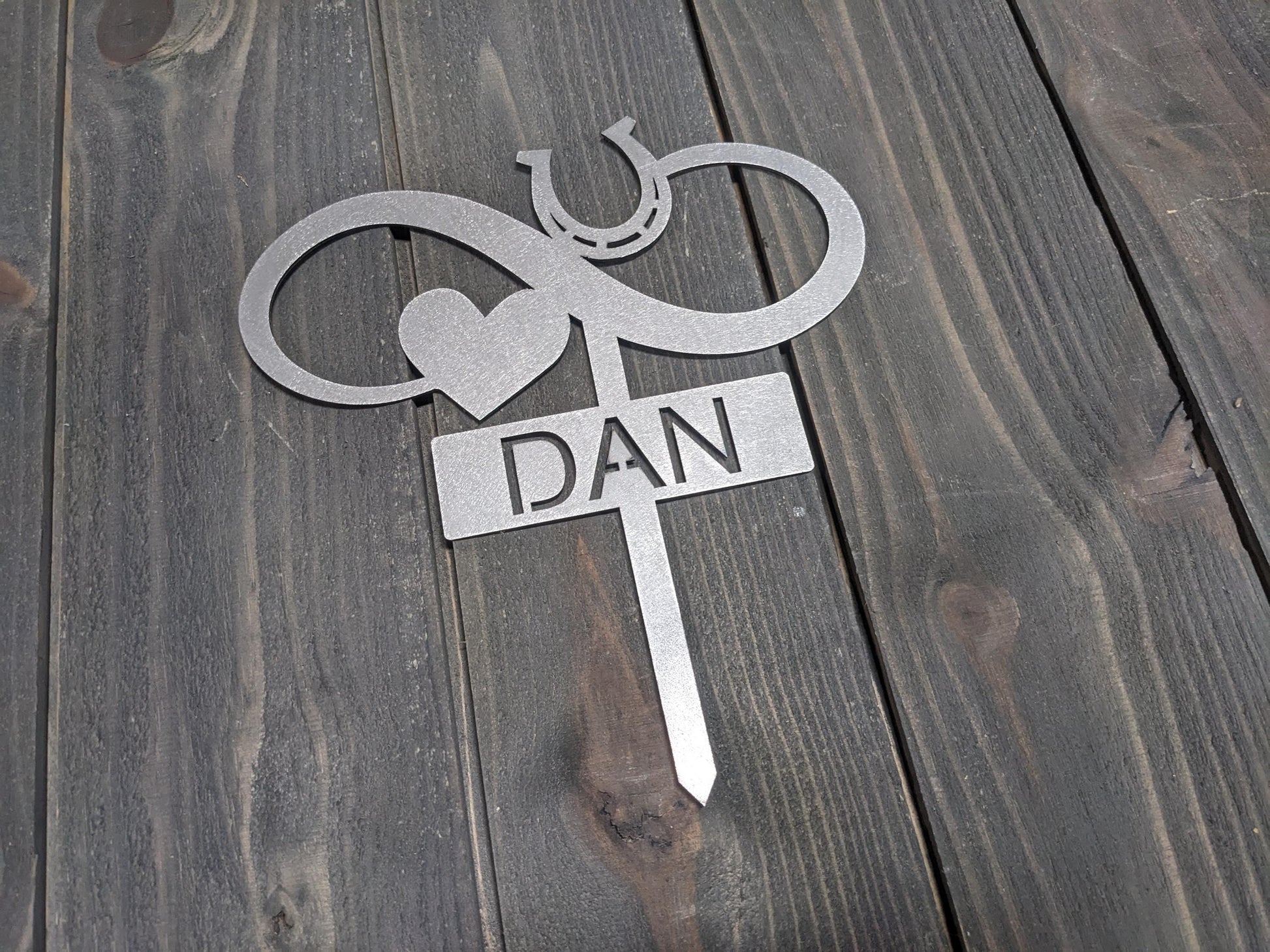 Infinity Horse Garden Stake with Heart and Horseshoe- Metal Garden Sign- Custom Garden Sign- Free Shipping! - Equestrian- Pet Memorial- Farm