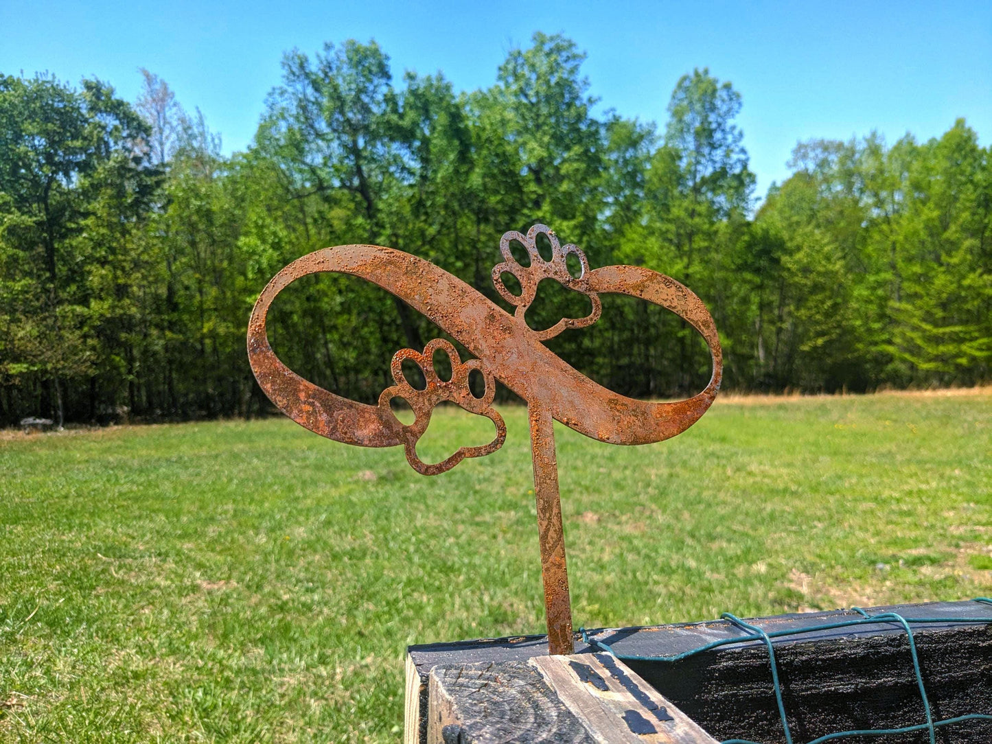 Personalized Dog Memorial Garden Stake, Infinity Paw Metal Sign, Pet Loss Gift, Custom Dog Grave Marker, Sympathy Gift, Pet Memorial