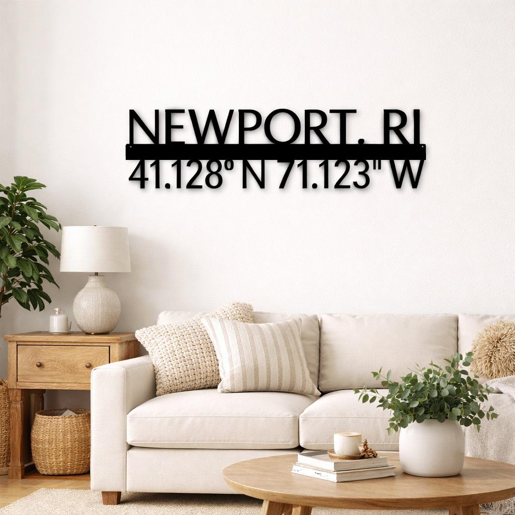 Personalized Family Name Coordinates Sign | Custom Last Name Metal Sign | Wedding Gift | Housewarming Gift | GPS Coordinates Decor