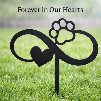 Personalized Cat Memorial Garden Stake – Infinity Heart Paw Metal Sign – Custom Pet Grave Marker – Cat Loss Sympathy Gift–Outdoor Yard Decor