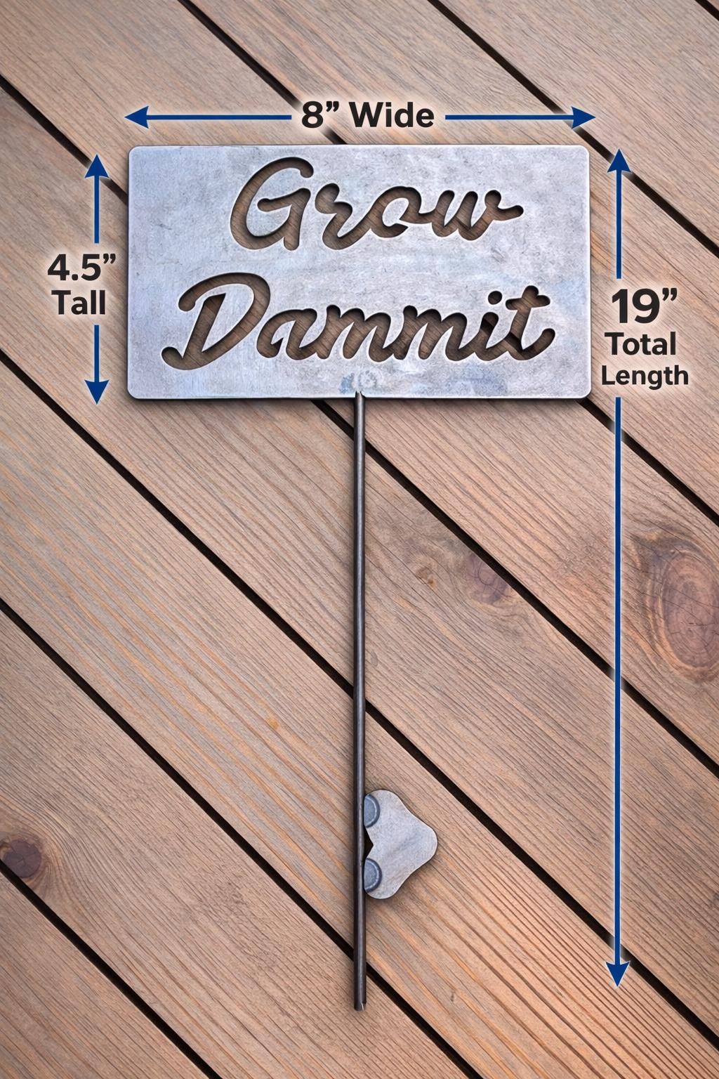 Grow Dammit Metal Garden Stake | Funny Garden Sign | Garden Gift | Plant Lover Gift | Gardener Gift | Outdoor Garden Decor | Yard Art