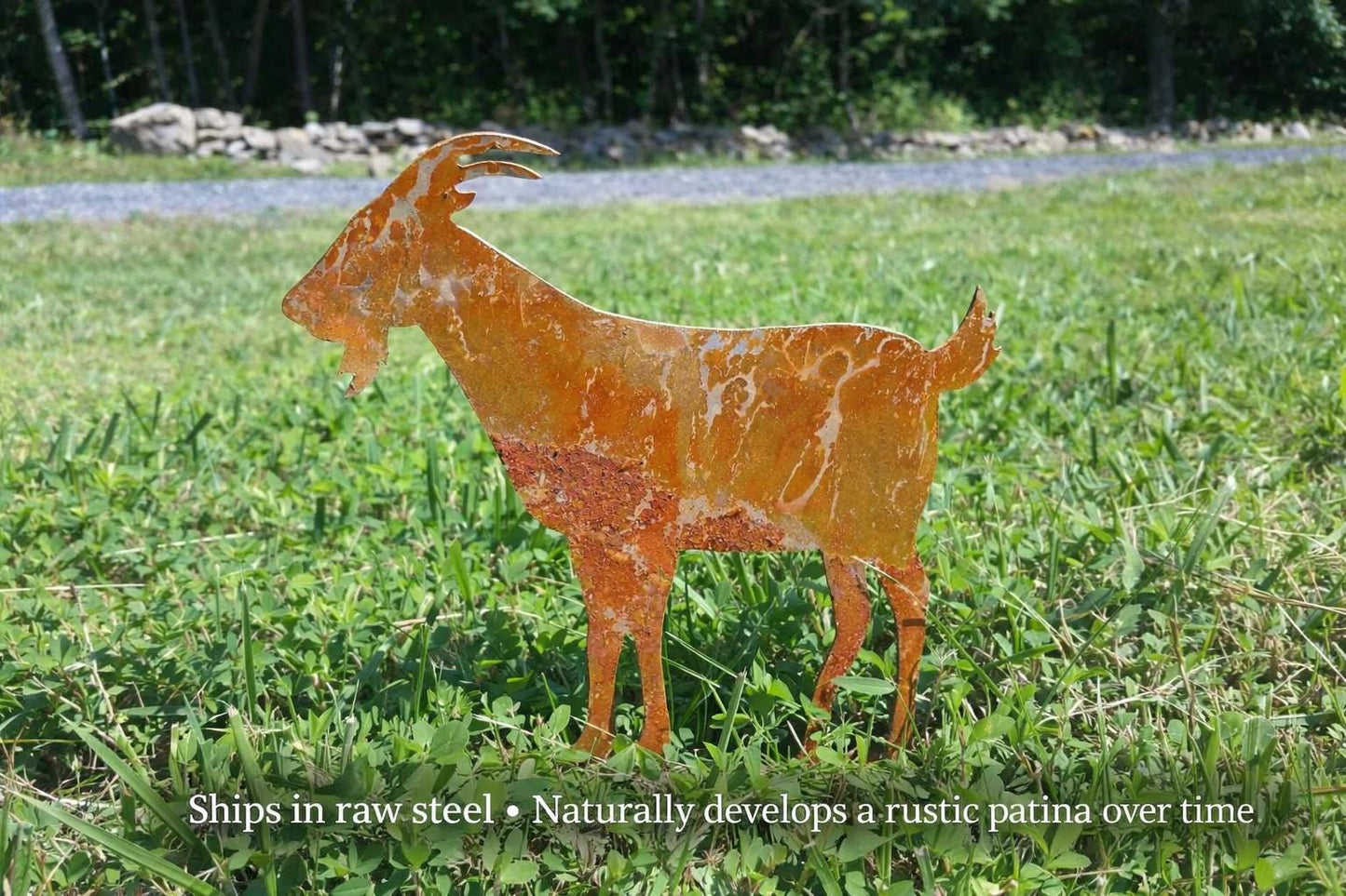 Goat Garden Stake Metal | Goat Garden Decor | Farm Animal Yard Art | Rustic Goat Gift, Goat Lover Gift, Rustic Farmhouse Decor, Pet Memorial