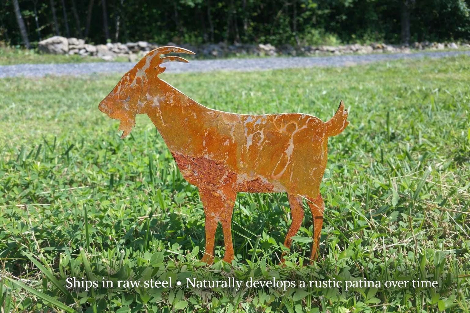 Goat Garden Stake Metal | Goat Garden Decor | Farm Animal Yard Art | Rustic Goat Gift, Goat Lover Gift, Rustic Farmhouse Decor, Pet Memorial