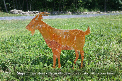 Goat Garden Stake Metal | Goat Garden Decor | Farm Animal Yard Art | Rustic Goat Gift, Goat Lover Gift, Rustic Farmhouse Decor, Pet Memorial