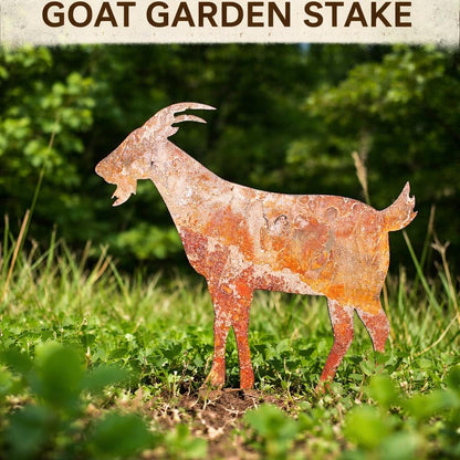 Goat Garden Stake Metal | Goat Garden Decor | Farm Animal Yard Art | Rustic Goat Gift, Goat Lover Gift, Rustic Farmhouse Decor, Pet Memorial