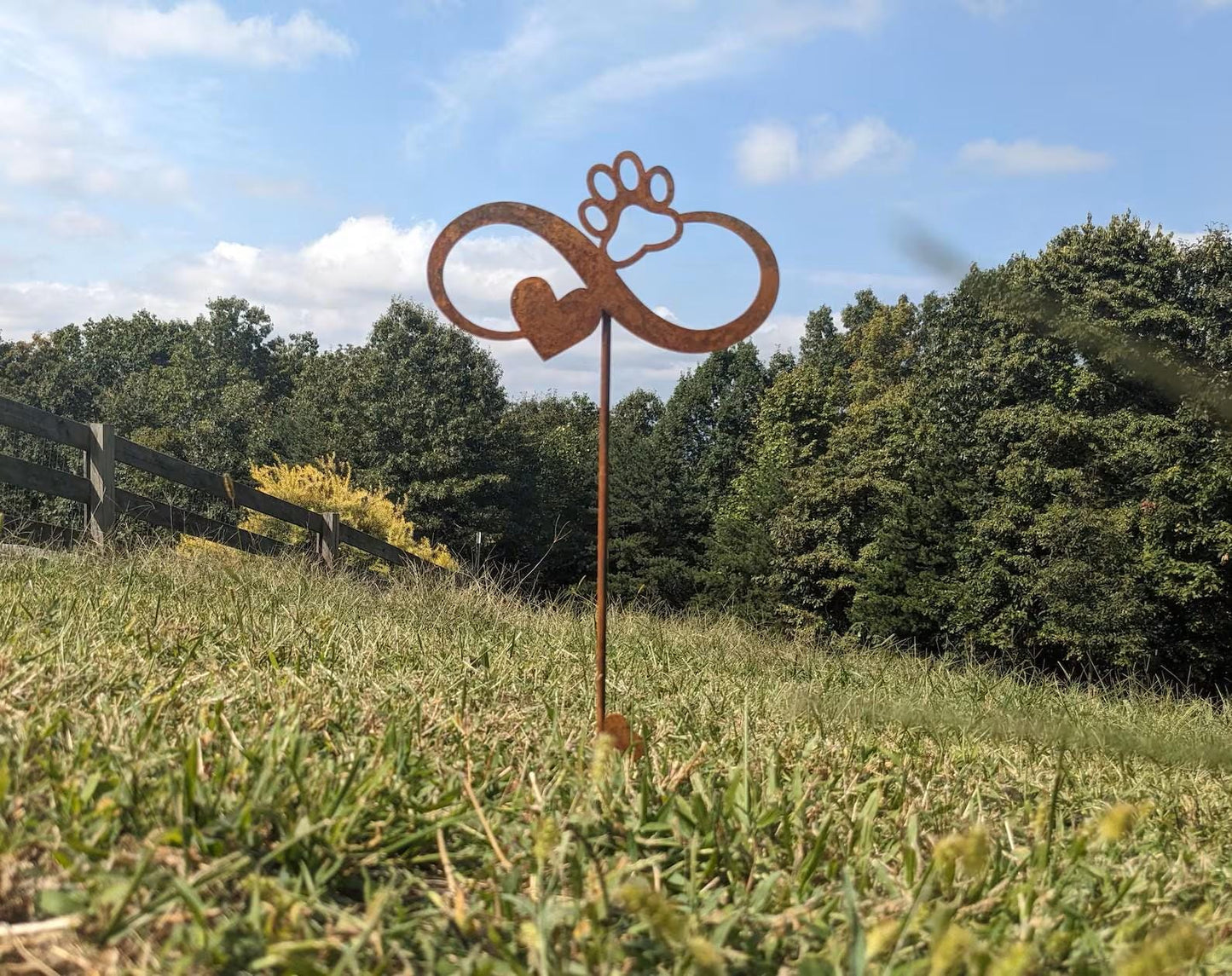 Personalized Dog Memorial Garden Stake, Infinity Paw Heart Metal Sign, Pet Loss Gift, Custom Dog Grave Marker, Sympathy Gift, Pet Memorial