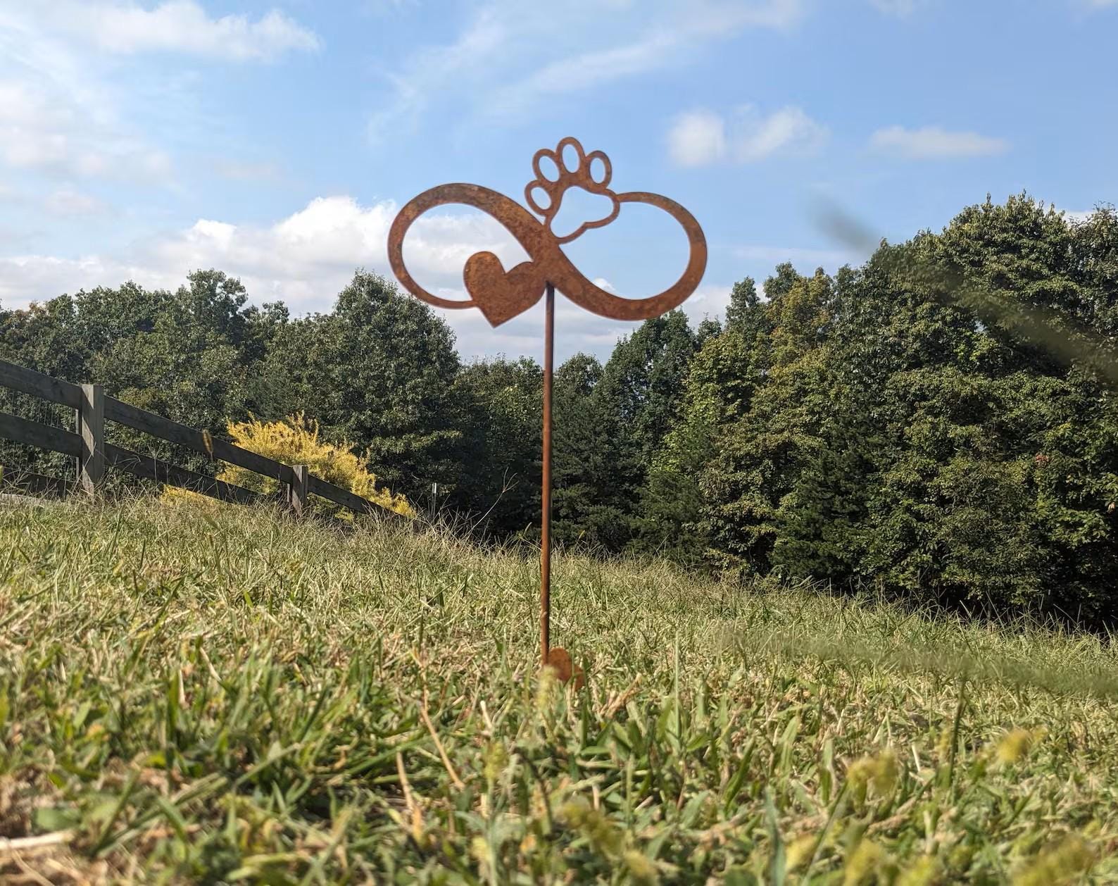 Personalized Dog Memorial Garden Stake, Infinity Paw Heart Metal Sign, Pet Loss Gift, Custom Dog Grave Marker, Sympathy Gift, Pet Memorial