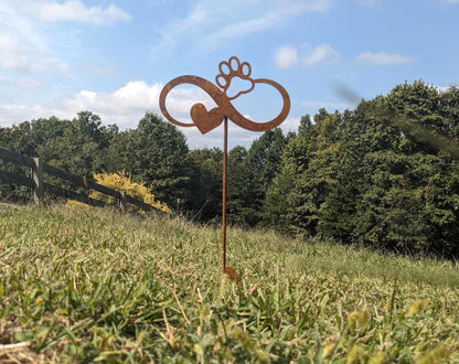 Personalized Dog Memorial Garden Stake, Infinity Paw Heart Metal Sign, Pet Loss Gift, Custom Dog Grave Marker, Sympathy Gift, Pet Memorial