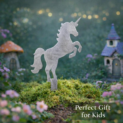 Unicorn Garden Stake, Magical Garden Gift for Kids, Fairy Garden Decor, Metal Unicorn Yard Art, Whimsical Outdoor Decor, Fairycore Garden