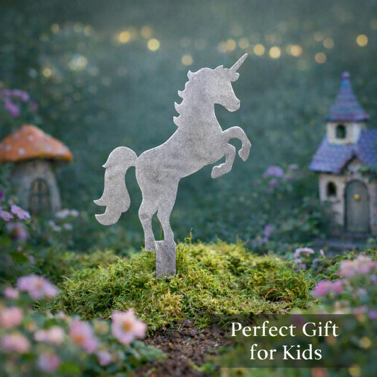 Unicorn Garden Stake, Magical Garden Gift for Kids, Fairy Garden Decor, Metal Unicorn Yard Art, Whimsical Outdoor Decor, Fairycore Garden