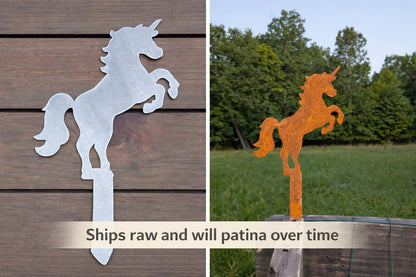 Unicorn Garden Stake, Magical Garden Gift for Kids, Fairy Garden Decor, Metal Unicorn Yard Art, Whimsical Outdoor Decor, Fairycore Garden