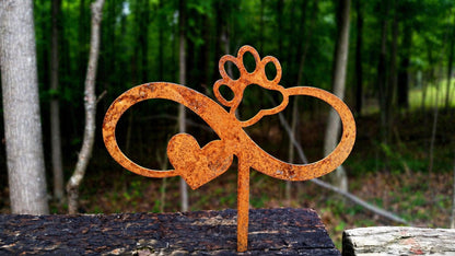 Personalized Dog Memorial Garden Stake, Infinity Paw Heart Metal Sign, Pet Loss Gift, Custom Dog Grave Marker, Sympathy Gift, Pet Memorial