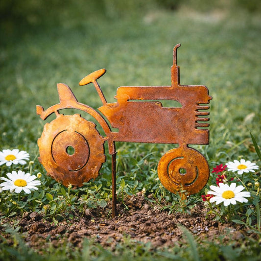 Tractor Metal Garden Stake, Farm Memorial Gift, Loss of Farmer, Rustic Tractor Grave Marker, Sympathy Gift for Dad Grandpa, Remembrance