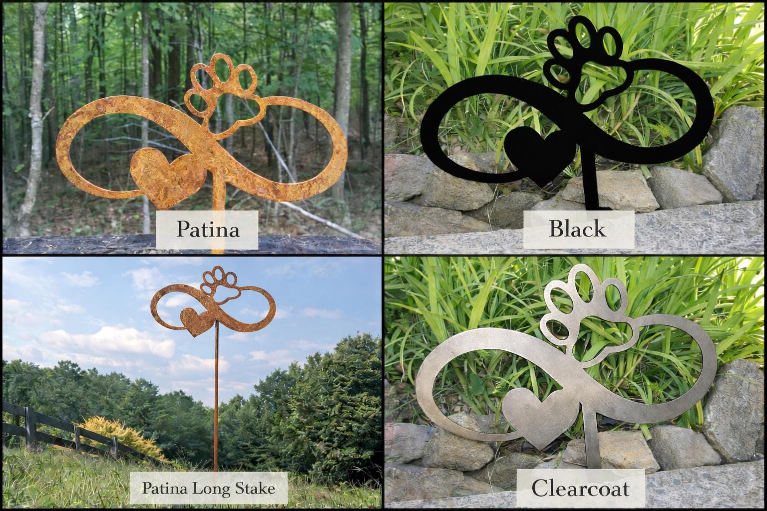 Personalized Dog Memorial Garden Stake, Infinity Paw Metal Sign, Pet Loss Gift, Custom Dog Grave Marker, Sympathy Gift, Pet Memorial Gift