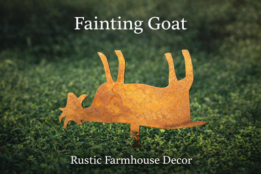Rustic Fainting Goat Metal Garden Stake- Rustic Goat Metal Garden Sign- Handcrafted Farmhouse Decor- Pet Loss- Unique Farm Animal Garden Art