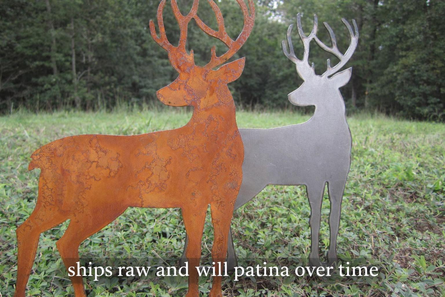 Rustic Deer Garden Stake- Hunting Season Metal Garden Sign- Custom Garden Sign- Free Shipping!- Buck- Stag- Deer Hunter- Memorial
