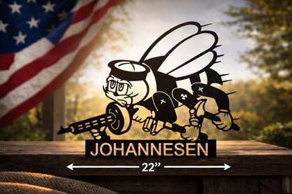 Personalized SEABEE Navy Veteran Custom Metal Wall Decor CNC Logo Sign Plaque SeaBee Military Retirement