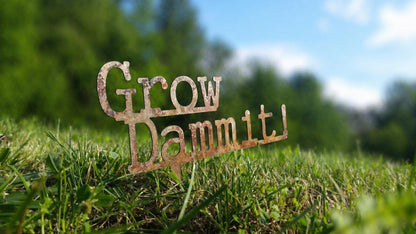 Grow Dammit Metal Garden Sign | Funny Garden Decor | Garden Gift, Plant Lover Gift, Gardening Gift, Outdoor Decor | Garden Stake, Yard Decor