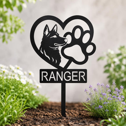Personalized German Shepherd Memorial Garden Stake, Custom GSD Dog Memorial Sign, Dog Loss Gift, Pet Grave Marker, Metal Pet Memorial Stake