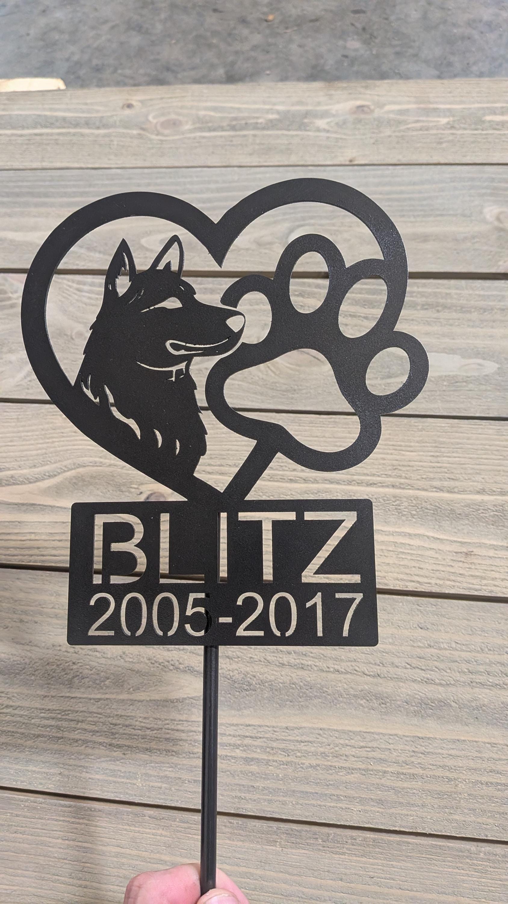 Personalized German Shepherd Memorial Garden Stake, Custom GSD Dog Memorial Sign, Dog Loss Gift, Pet Grave Marker, Metal Pet Memorial Stake