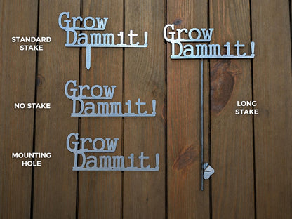 Grow Dammit Metal Garden Sign | Funny Garden Decor | Garden Gift, Plant Lover Gift, Gardening Gift, Outdoor Decor | Garden Stake, Yard Decor