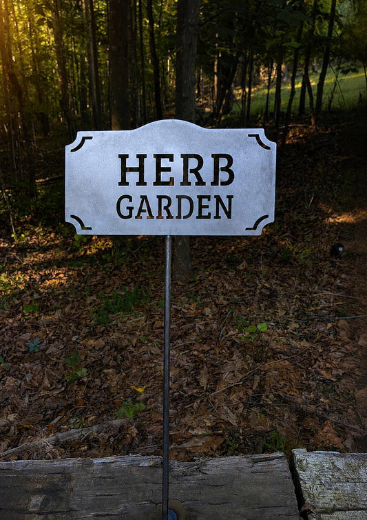 Herb Garden Metal Garden Stake | Rustic Steel Garden Sign | Herb Garden Decor